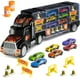 thumbnail image 1 of Portacoches de transporte Play22 camiones de juguete con 6 coches de carreras fundidos a presión, 1 of 9