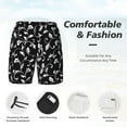 thumbnail image 5 of Haiem Black White Leaves Mens Swim Trunks with Compression Liner 2 in 1 Swimming Shorts Stretch Swimwear Quick Dry,Board Shorts-Large, 5 of 9