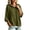 Army Green, variant on Women Drawstring Hooded 3/4 Sleeve Knit Sweater Oversized Loose Ribbed Hem Casual Pullover Top Pink M Fashion