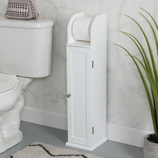 J JINXIAMU Toilet Paper Stand,Toilet Paper Holder Stand Behind Toilet  Storage for Restroom Cabinet,Bathroom Storage Cabinet with Toilet Pa