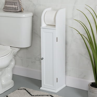 Mainstays Slim Bath Cabinet with Toilet Paper Holder, White