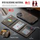 thumbnail image 5 of Case For IPhone 16 Funda Protectora RFID de 6,1" con Ranuras para 7 Tarjetas Magsafe, Soporte 2 en 1, Funda Protectora de Cuero Desmontable a Prueba de Golpes, Café, For IPhone 16, 5 of 7