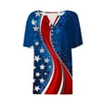 thumbnail image 4 of womens t shirts Women's Casual Independence Day Printed Short Sleeve V-Neck Top graphic tees for women, 4 of 5