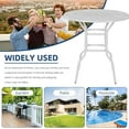 thumbnail image 4 of SOCIALCOMFY Outdoor Cast Aluminum Bar Table, 38.5" Patio Bar Height Table with 2" Umbrella Hole, All Weather High Top Bistro Round Dining Table for Outside Deck Porch Balcony Poolside, White, 4 of 7