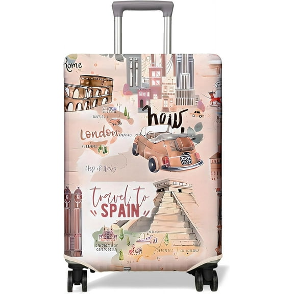 Travel Luggage Cover Suitcase Protector Fits 18-32 Inch Luggage Wheel Covers Patterned Travel Related Items Flower Luggage Protector Elastic Luggage Anti-scratch Suitcase Cover L