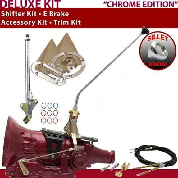 American Shifter 4L60E Shifter Kit Chrome 16 in. E Brake Cable Trim Kit for F28D6