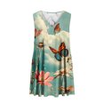 thumbnail image 4 of Viikei Womens Dresses Short Sleeve Casual Summer,Plus Size Summer Maxi Dress for Women,New Women's Casual Loose V-neck Sleeveless Printed Short Dress Green S, 4 of 6