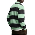 thumbnail image 5 of RYDCOT Men's Polo Shirts Long Sleeve Striped Quick Dry Casual Collared Pique Golf Polo Shirts for Mens Green, 5 of 5