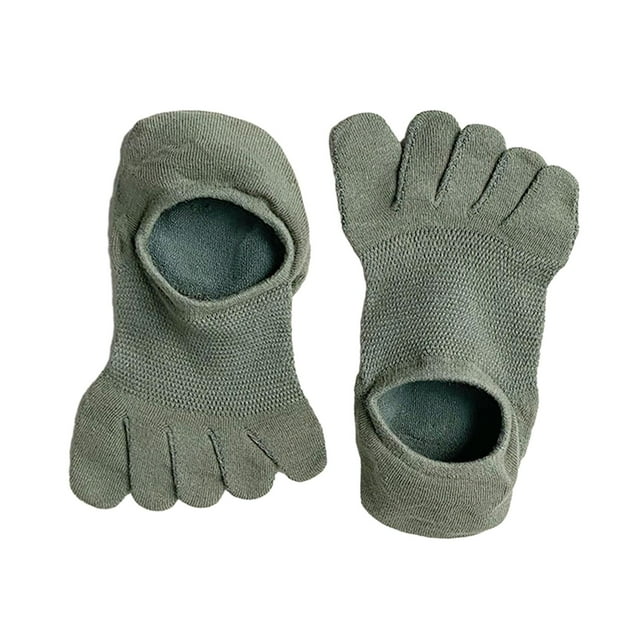 TISHITA Chaussettes à Cinq Doigts Antidérapantes en Coton pour Course à Pied Sports Décontractés Vert