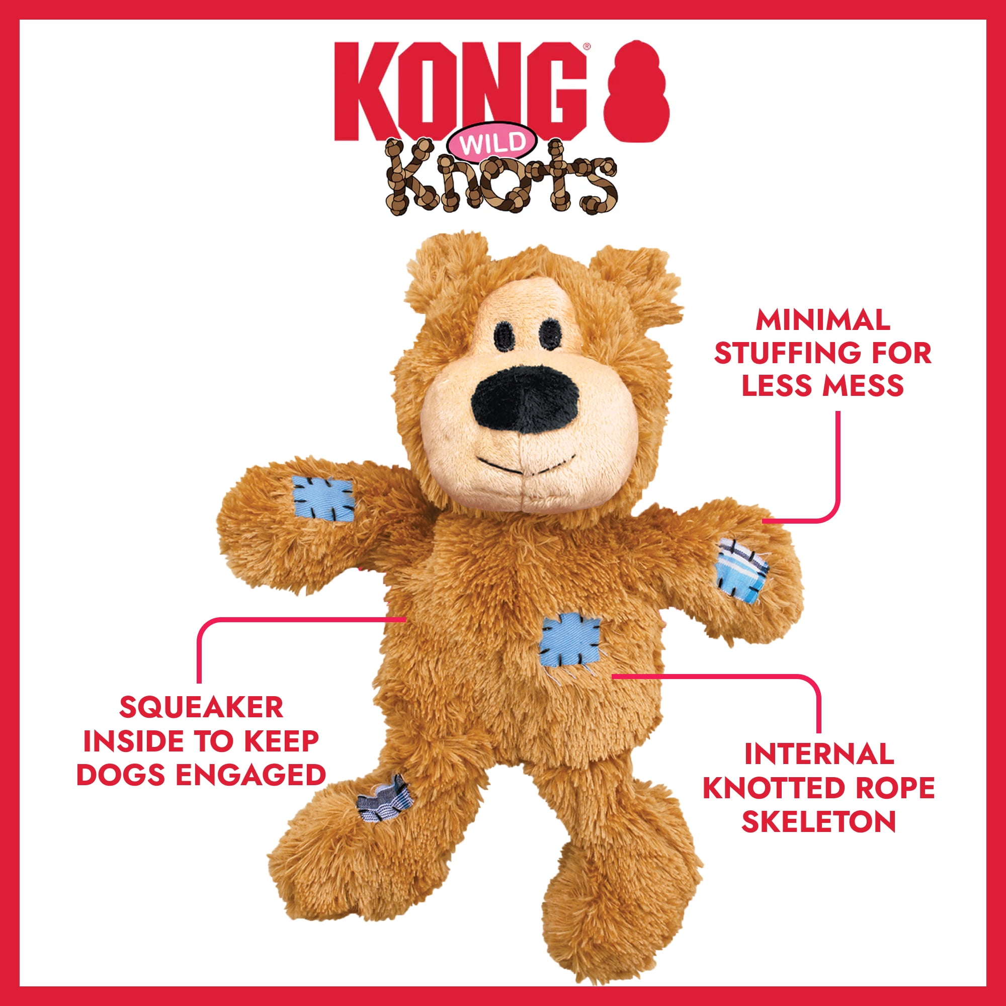 KONG® Wild Knots Internal Knotted Rope Skeleton Dog Toy, Bear, Small/Medium