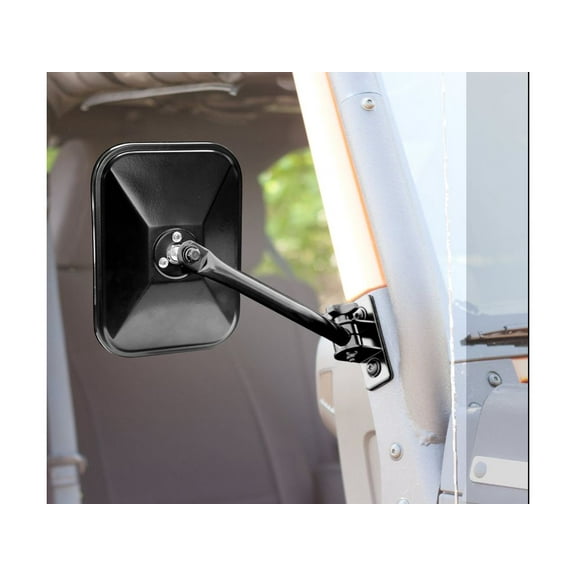 Rugged Ridge Quick Release Mirror Kit, Rectangular, Black 11025.12 Fits 1997-2018 Jeep Wrangler TJ/JK