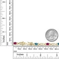 thumbnail image 6 of 18K Yellow Gold Plated Silver London Blue Topaz and Red Created Ruby and Lab Grown Diamond Bracelet for Women | 4.41 Cttw | Gemstone November Birthstone | Oval 6X4MM | Length 7.25 inches, 6 of 6