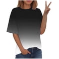 thumbnail image 1 of Timegard Plus Size Tops for Women Gradient Color Short Sleeve Round Neck Blouses Casual Comfy T Shirts, 1 of 5