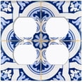 thumbnail image 5 of Metal Light Switch Plate Cover Elegant Blue White Mandala Tile Pattern TIL025, 5 of 15