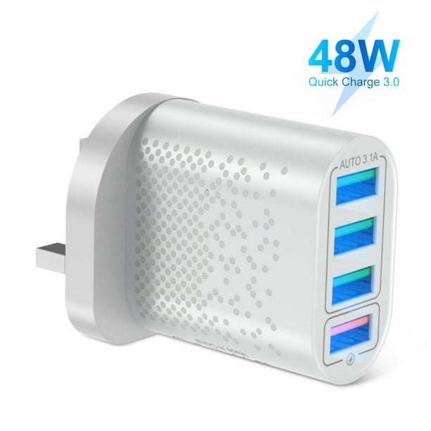 Dispositivo De Carga Rápida Cargador Usb Con 4 Puertos Usb Adaptador De Corriente Portátil 48W/5V/3A Qc3.0 Yuarrent EL016369-04