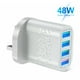 thumbnail image 1 of Dispositivo De Carga Rápida Cargador Usb Con 4 Puertos Usb Adaptador De Corriente Portátil 48W/5V/3A Qc3.0 Yuarrent EL016369-04, 1 of 5