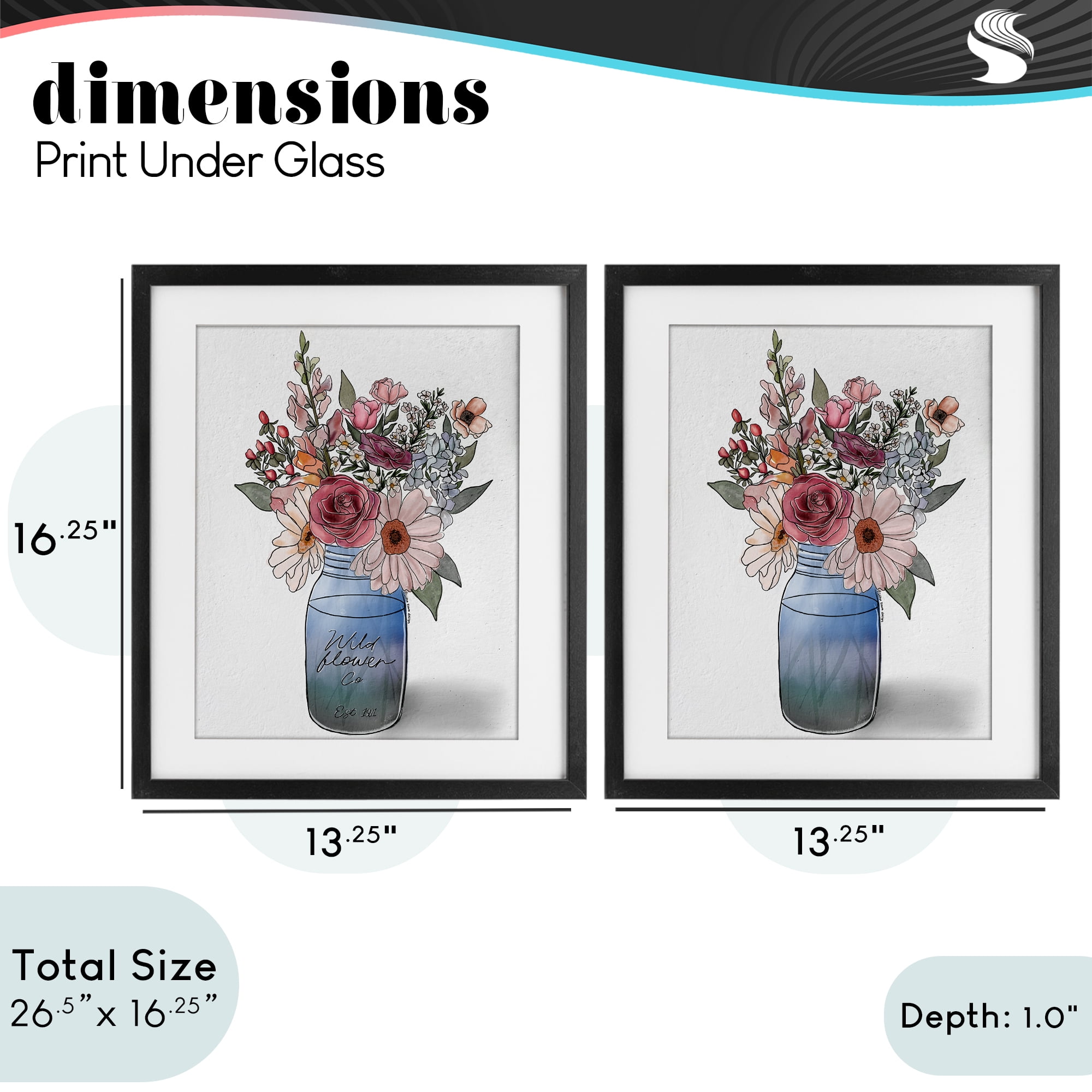 Stupell Industries Farmer's Market Vases 2 Piece Black Framed Print Under Glass Set, design by Alisha Kiara Design