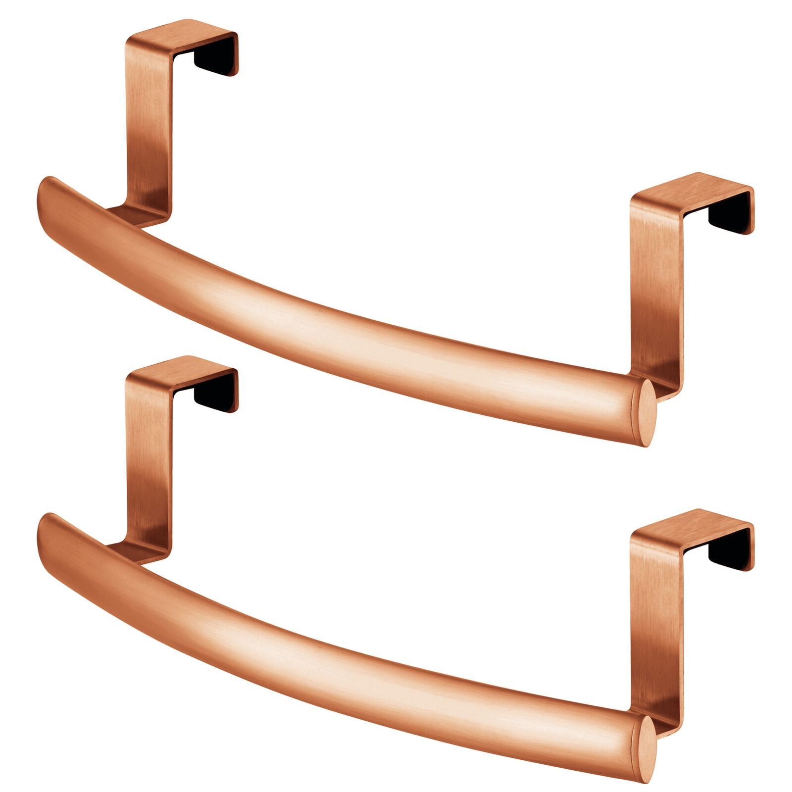 mDesign Steel Over Door Curved Towel Bar Storage, Hanger for or