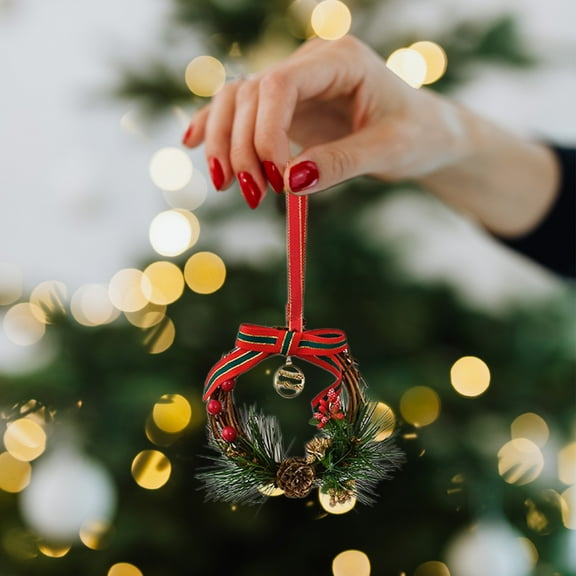 Christmas Wreath with Bells - Beautiful Hanging Holiday Decor for Windows, Porches, Doors & Christmas Trees - Festive Home Decoration Wreath, Perfect Holiday Gift for Family & Friends