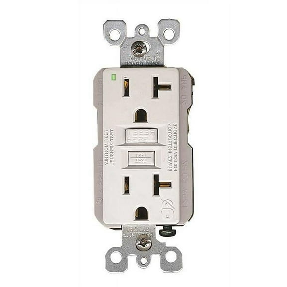 Leviton GFNT2-I Self-Test SmartlockPro Slim GFCI Non-Tamper-Resistant Receptacle with LED Indicator, 20-Amp, Ivory