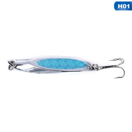 AkoaDa 1pcs Spinner Lures Sea Fishing Spoon Baits Treble Hook Long Casting Bass Trout