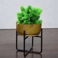 thumbnail image 2 of Handmade 100% Iron Round Modern Gold Coated Color 5.2 x 4.8 x 4.8 Inches Planters Pot 1003, 2 of 5