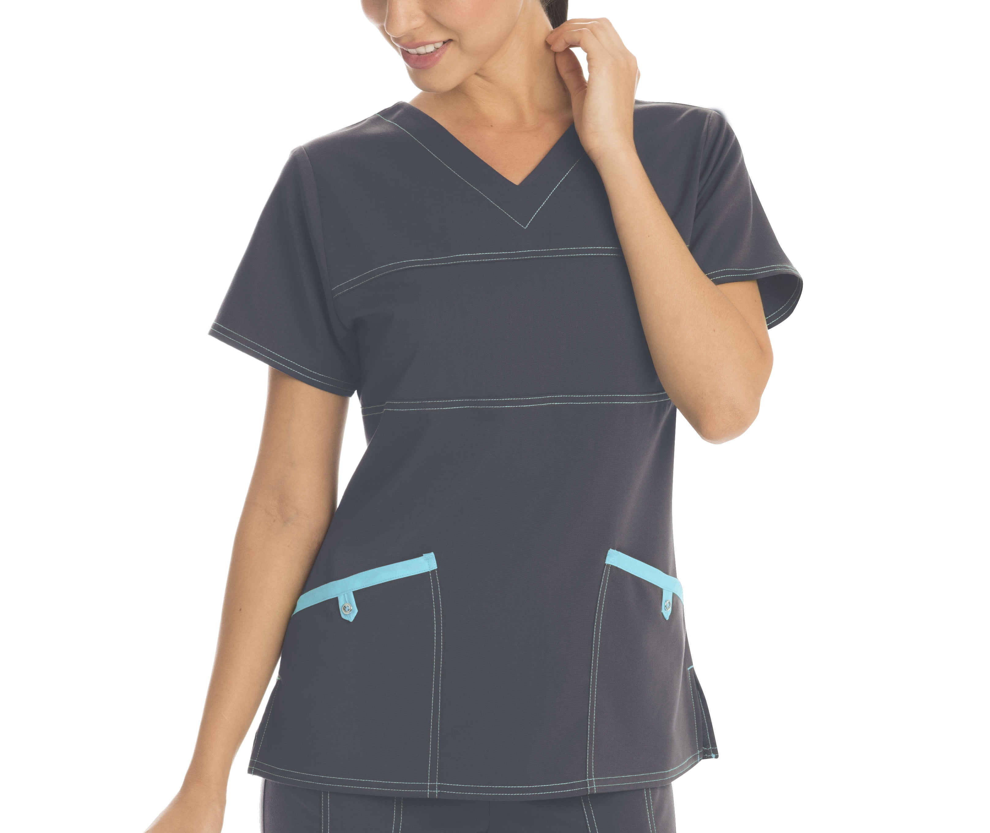 Scrubstar Scrubstar Women's Stretch Twill Color Accent VNeck Scrub