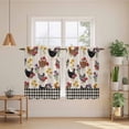 thumbnail image 2 of Farmhouse Rooster Kitchen Curtains 45 Inch Length, Vintage Watercolor Flowers Black Plaid Tiers Curtains for Bathroom Bedroom Cafe, Light Filtering Small Window Treatment Drapes 2 Panels 42"Wx45"L, 2 of 8