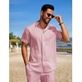 thumbnail image 2 of COOFANDY Men's Summer Short Sets Vacation Outfit Casual Button Down Shirt Beach Wedding Attire, 2 of 6