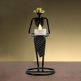 thumbnail image 1 of Candelabro de Metal Soledad Personaje de Camarero Doble Mano Negro, 1 of 8