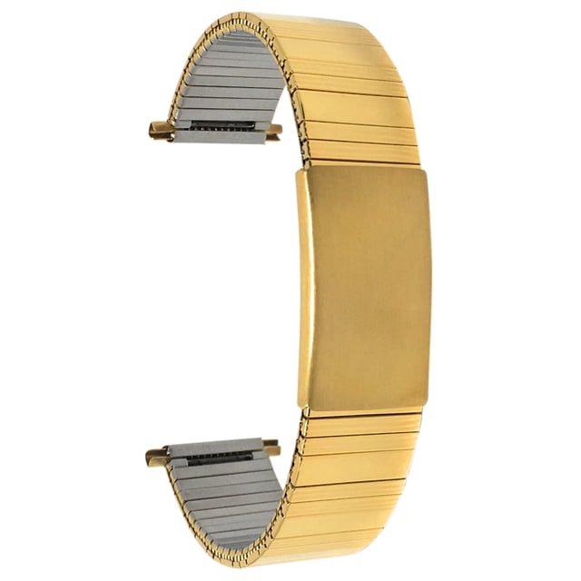 Bandini Bracelet Montre Extensible en Acier Inoxydable Ton Or 22mm pour Hommes, Extrémité Droite, Longueur Réglable Bracelet Montre Expansion Métallique, Sans Boucle
