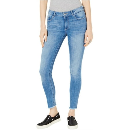 DL1961 Womens Emma Frayed-Cuff Stretch Jeans Blue 28