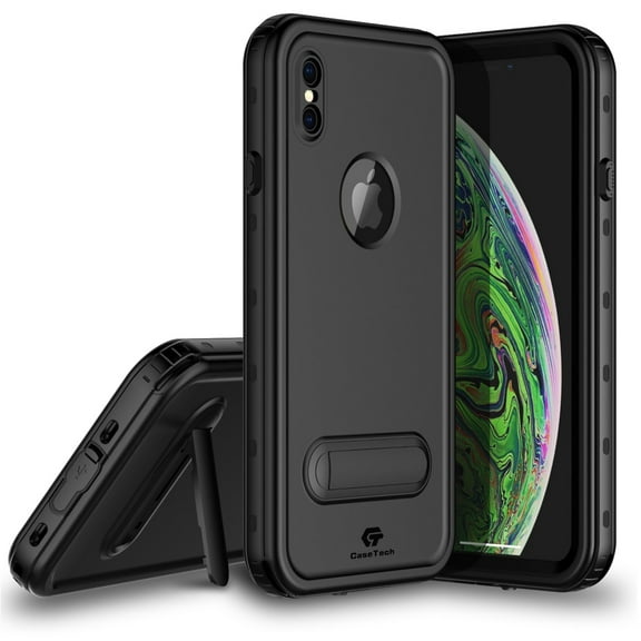 iPhone Xs Max Waterproof Case, CaseTech DOT Series, Shockproof Underwater IP68 Certified Case with Built-in Screen Protector Full Body Cover, 2018 Releasted 6.5 inch