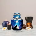 thumbnail image 5 of MUKTIVE Waterfall Memorial Urn for Human Ashes Adult Women for Funeral, Blue Burial Urns for Mom & Dad, Large Forest Decorative Urn for Ashes for Male, Forest Design Cremains Container, 10 Inch, 5 of 7