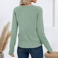 thumbnail image 4 of Resicozy Women's Classic Long Sleeve Knit Cardigan Sweaters Casual Solid Open Front Button Down Cardigans Mint Green XL, 4 of 4