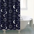 thumbnail image 4 of Dark Blue Sun Moon Cloud Pattern Shower Curtain 72"x72" ,Bathroom Decorative Shower Curtains Set with 12 Hooks,Modern Waterproof Washable Shower Curtain, 4 of 6