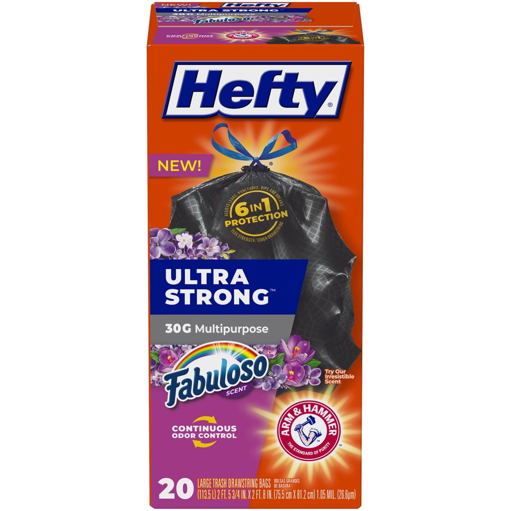 Hefty® Ultra Strong™ Large Trash Bags, 30 Gallon, 20 Bags (Fabuloso