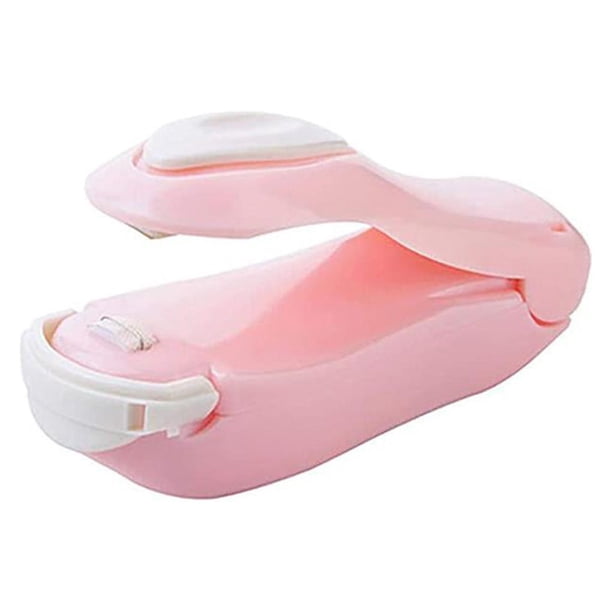 Naiovety Mini sellador térmico portátil con batería para el hogar, cocina, almacenamiento de alimentos y verduras, máquina de sellado de Cocina y Comedor Rosa