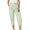 Green, variant on High Waist Capri Pants for Women Elastic Cuff Capri Pant Button Solid Chino Cropped Pants with Pocket Daily Wear Work Travel Outdoor Activities