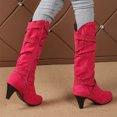 thumbnail image 5 of KEVCHE Women's Chunky Heel Knee High Boots, Fall Winter Lace Up Pointed Toe High Heel Boots with Breathable Lining, Trendy Boots for Daily Party Wear, 5 of 7