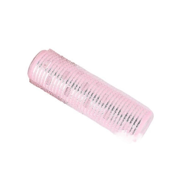Rulos para el cabello, 6 unidades, sin calor, autoadhesivos con clips para mujer, para volumen instantáneo, color rosa M