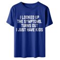 thumbnail image 3 of T-Shirts d'Été Amusants pour Femmes Lettres Imprimées Col Rond Manches Courtes Ample, 3 of 3