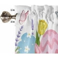 thumbnail image 5 of Easter Valance for Windows, Easter Eggs Flowers Butterfly Short Kitchen Window Treatment Curtain, Holiday Rustic Farmhouse Rod Pocket Valances Curtains for Living Room/Bedroom 54"x18", 5 of 6