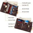 thumbnail image 5 of JFBUJC Men's Wallet Protection Men's Leather Wallet with Chain Double Fold Men's Wallet with Coin Pocket Zipper Wallet 16 Card Slots Purse Wallet (Coffee), 5 of 5