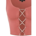 thumbnail image 4 of A2Y Women's French Terry Front Rhinestone Detail Tank Top Blush S, 4 of 7