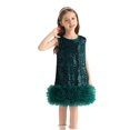 thumbnail image 5 of YOUYEDIAN Toddler Girls Sequin Dress A-Line Sparkly Sleeveless Wedding Gown Party Dresses for Girls (Green, 4-5 Years), 5 of 6