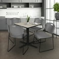 thumbnail image 2 of Regency Cain 30" Square Breakroom Table- Maple & 4 Zeng Stack Chairs- Grey, 2 of 8