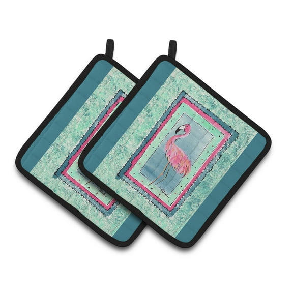 Carolines Treasures 8107-CPTHD Bird - Flamingo Pair of Pot Holders, 7.5HX7.5W, multicolor