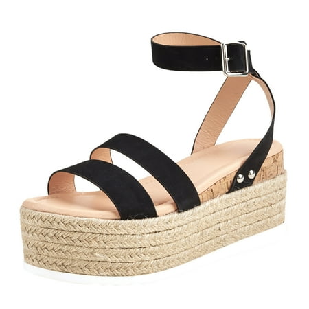 

nsendm Wedge Sandals for Women Dressy Summer Sandals For Women Ladies Fashion Solid Sole Society Sandals for Women Black 8