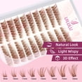 thumbnail image 4 of Kit de extensiones de pestañas naturales Uilulu Brown de Lash Clusters, 4 of 7